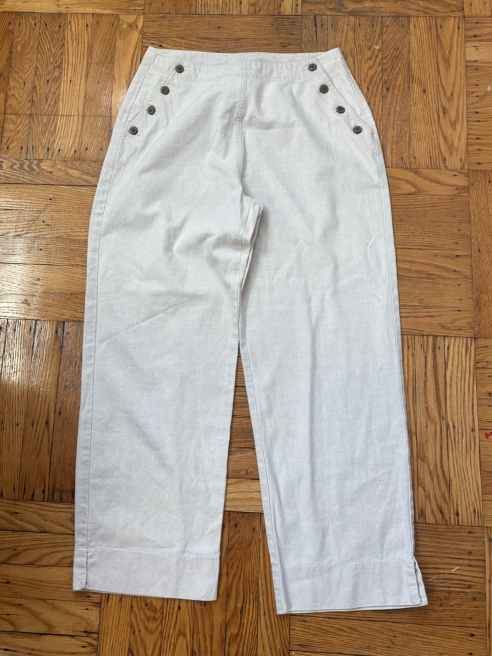 White High-Waist Sailor Pants